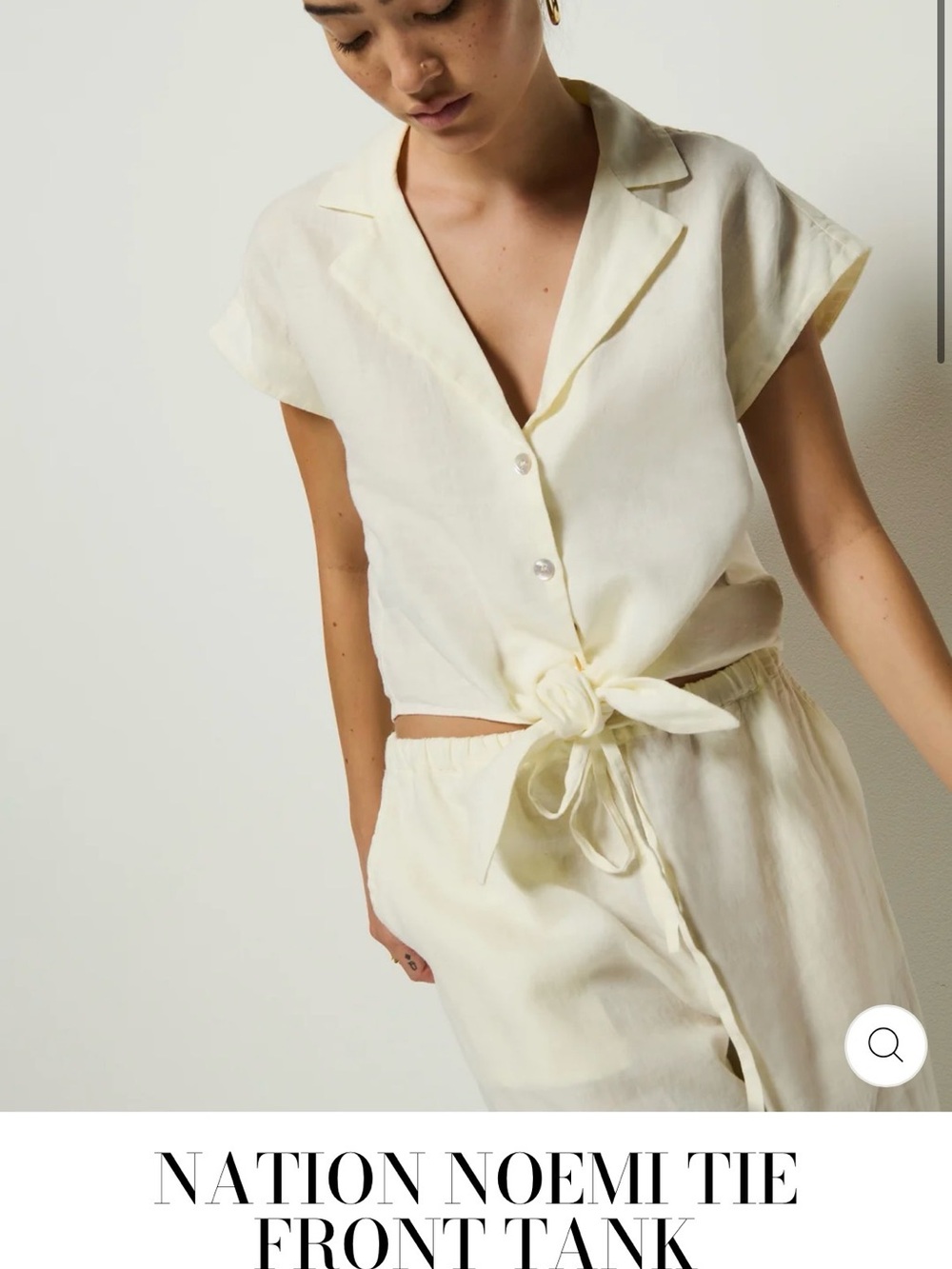 Nation LTD Noemi Tie-Front Tank in Porcelain size M